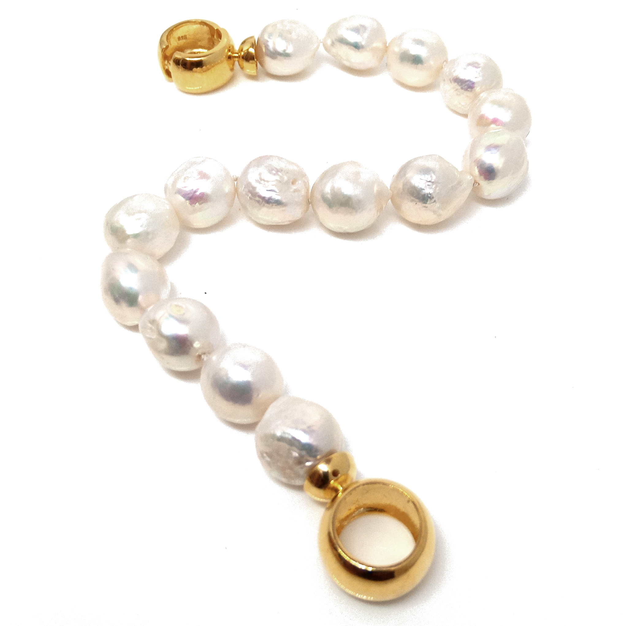 White Ripple Pearls Bracelet
